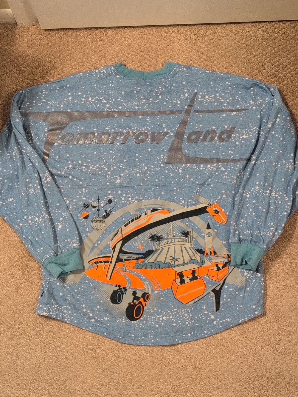 Disney Parks Spirit Jersey Tomorrowland Blue Long-Sleeve Shirt EUC